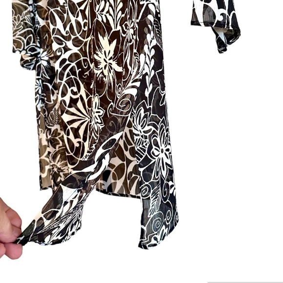 CHICO, NWOT, WOMENS SHEER TUNIC TOP WITH RHINESTONE, BEADED NECKLINE. SIZE 0 - Picture 4 of 7